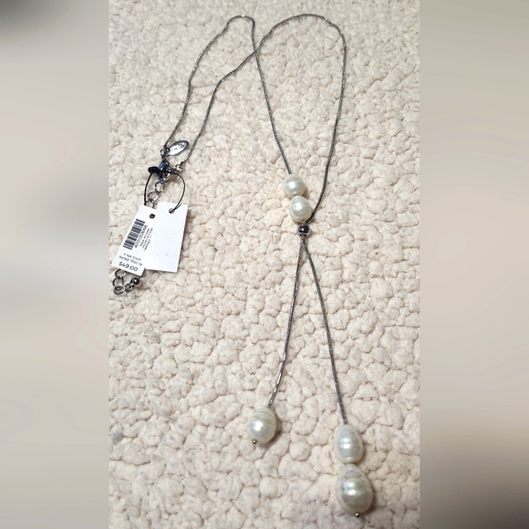 Chico's LONG Necklace silver plated - Picture 6 of 7